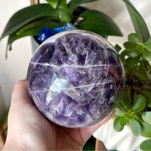 💜HUGE Dream Chevron Amethyst Crystal Sphere💜